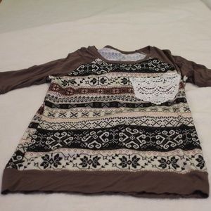 No Brand Patterned Baseball T-shirt